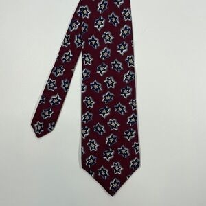 Ferrell Reed Burgundy Star Geometric Silk Necktie Mens OS